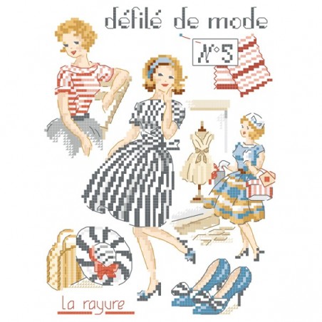 Grille : Défilé de mode N°4 «La rayure»