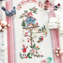 Linen «  Le nichoir de Noël » Tea towel