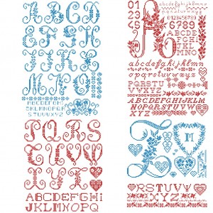 The big «Monogramme» Alphabet chart