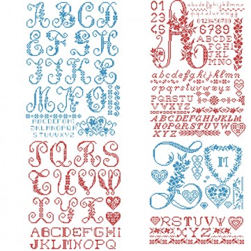 The big «Monogramme» Alphabet chart