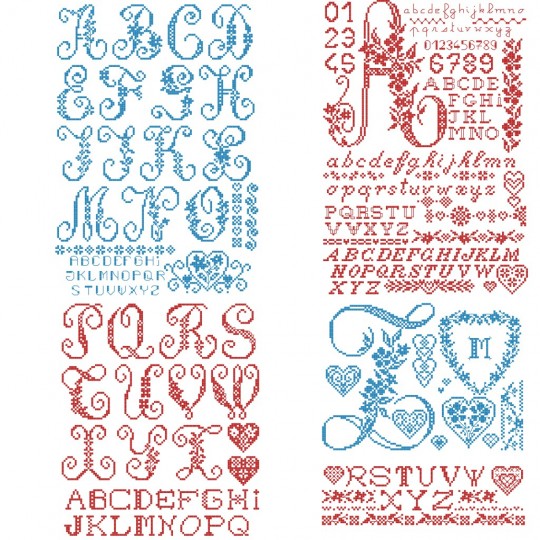 The big «Monogramme» Alphabet chart