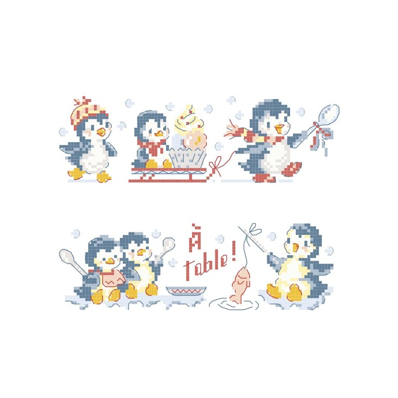 2 grilles «Les pingouins gourmands»