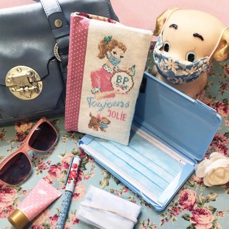 Aïda « Always pretty » Masks case's Pouch Floral version Aïda « Always pretty » Masks case's Pouch Floral version