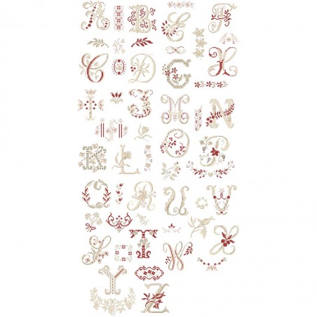 The big « Antique linen » Alphabet chart