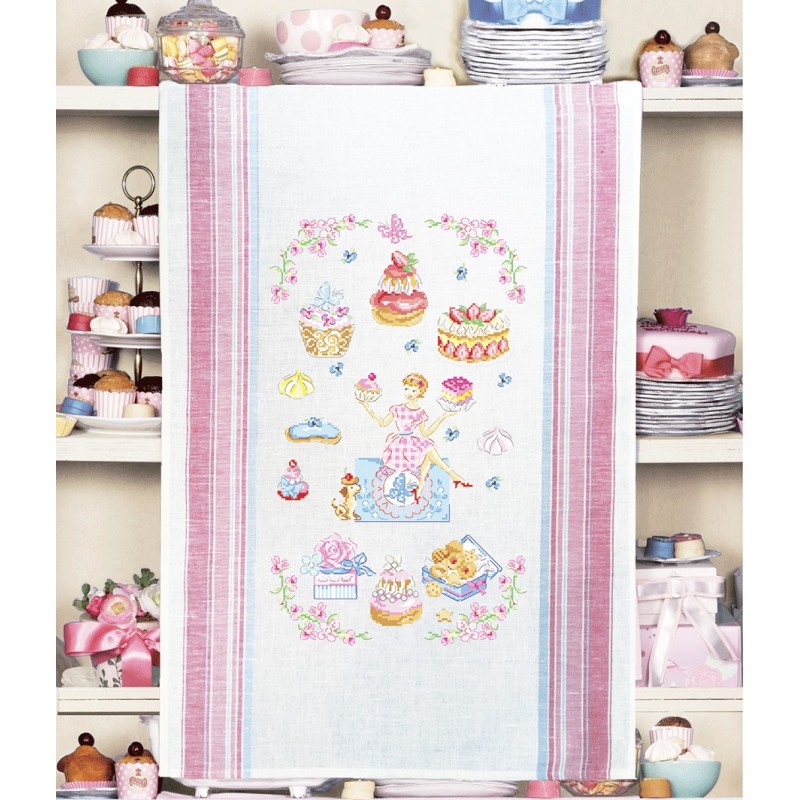 Linen «Mes gourmandises» Tea towel