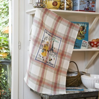 Linen « Un jour à Paris en Hiver » Tea towel