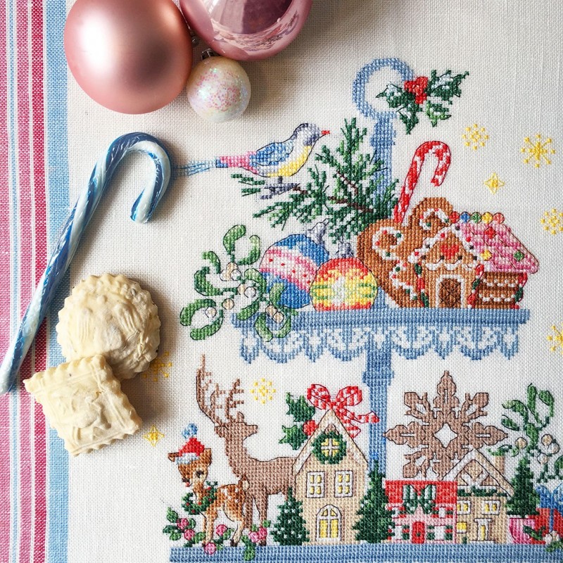 Linen «Noël gourmand» Tea towel