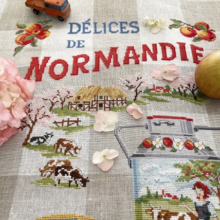 Linen « Norman delicacies » Tea towel