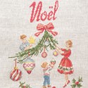 Lin : Torchon «Noël en famille»
