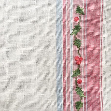 Linen «Christmas family» Tea towel