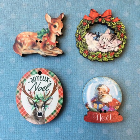 4 boutons de « Noël »