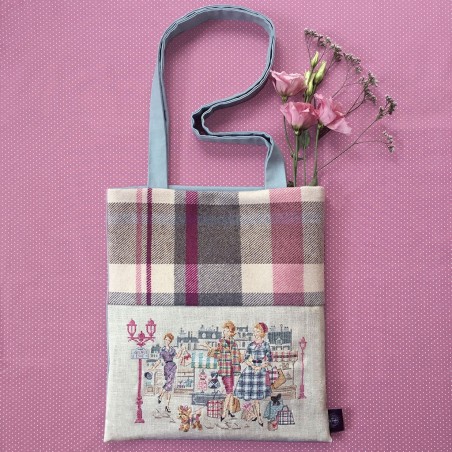 Linen « Paris Tartan » bag