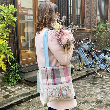 Linen « Paris Tartan » bag