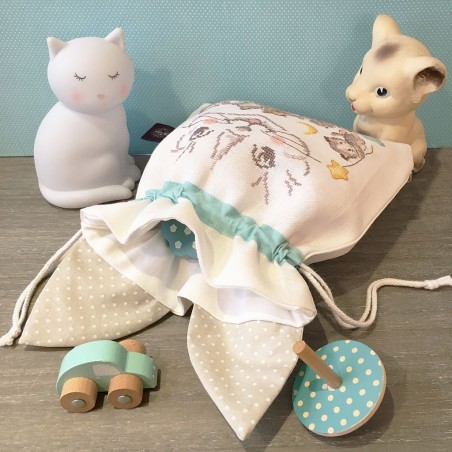 Linen «Kitten» Drawstring pouch