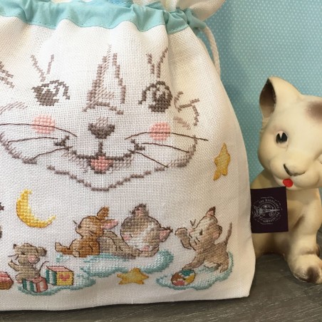 Linen «Kitten» Drawstring pouch