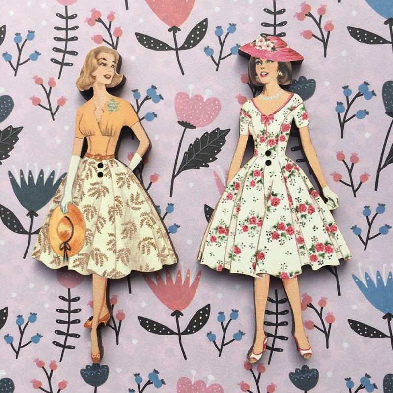 2 buttons « Florence et Solange »