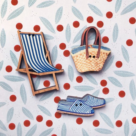 3 boutons « À la plage » 3 boutons « À la plage »