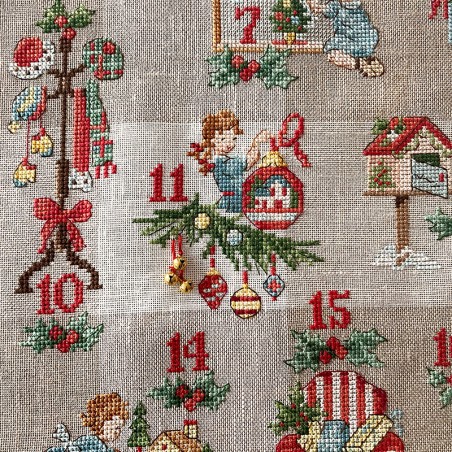 Linen « Advent calendar » Tea towel