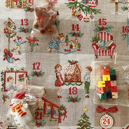 Linen « Advent calendar » Tea towel