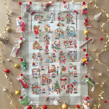 Linen «Calendrier de l'Avent» Tea towel