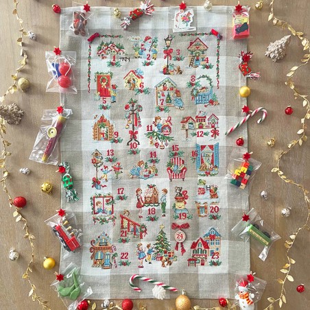 Linen « Advent calendar » Tea towel