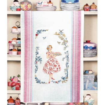 Lin : Torchon «Toile de Jouy»