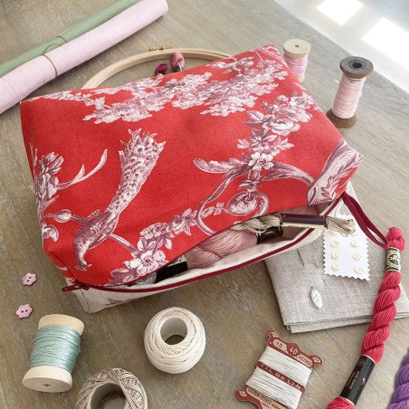 Lin : Trousse Charmante «Toile de Jouy»