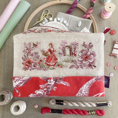 Lin : Trousse Charmante «Toile de Jouy»