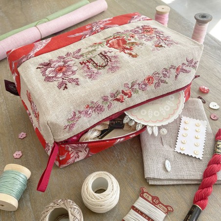 Lin : Trousse Charmante «Toile de Jouy»