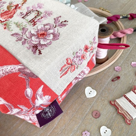 Lin : Trousse Charmante «Toile de Jouy»