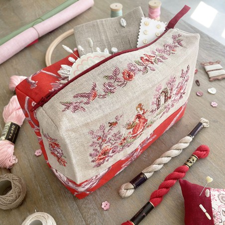 Lin : Trousse Charmante «Toile de Jouy»