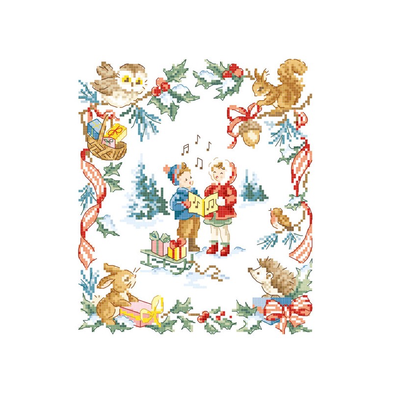 Linen « Singin'in the Snowflakes » mobile