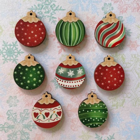 8 boutons « Boules de Noël »