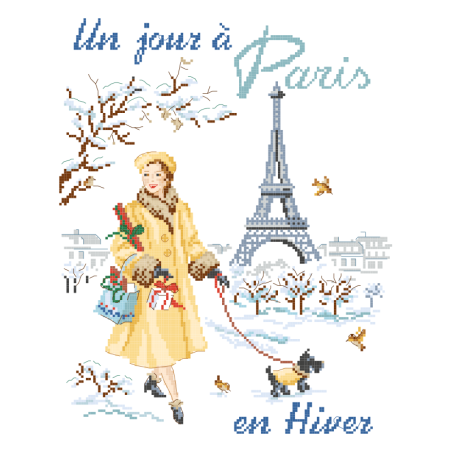 Lin : Torchon «Un jour à Paris en Hiver»