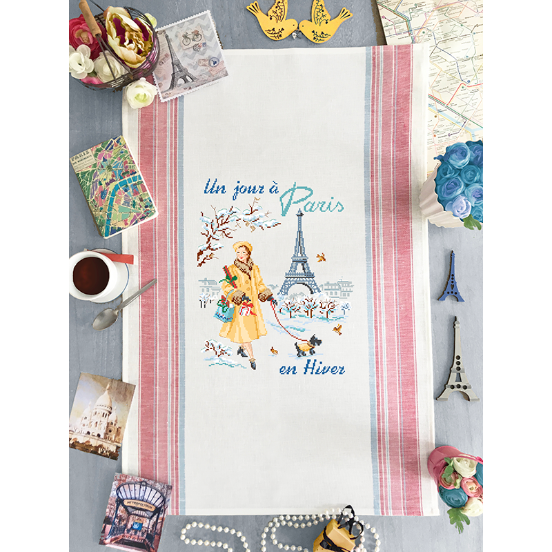 Aïda «Un jour à Paris en Hiver» Tea towel