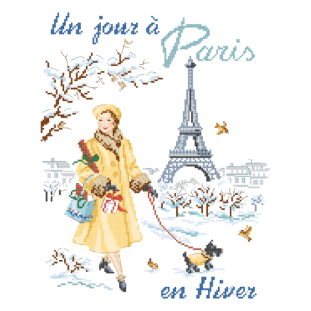 Aïda « Un jour à Paris en Hiver » Tea towel