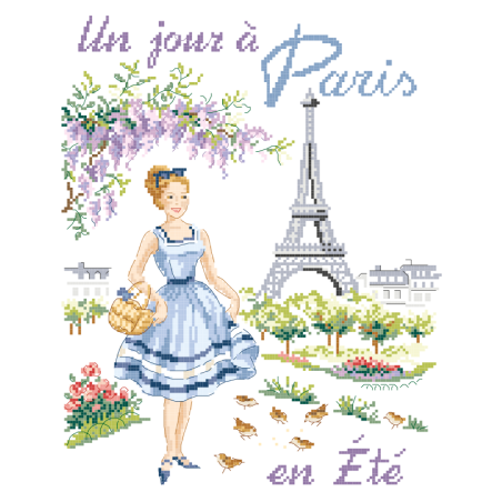 Lin : Torchon «Un jour à Paris en Été»