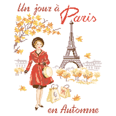 Linen « Un jour à Paris en Automne » Tea towel