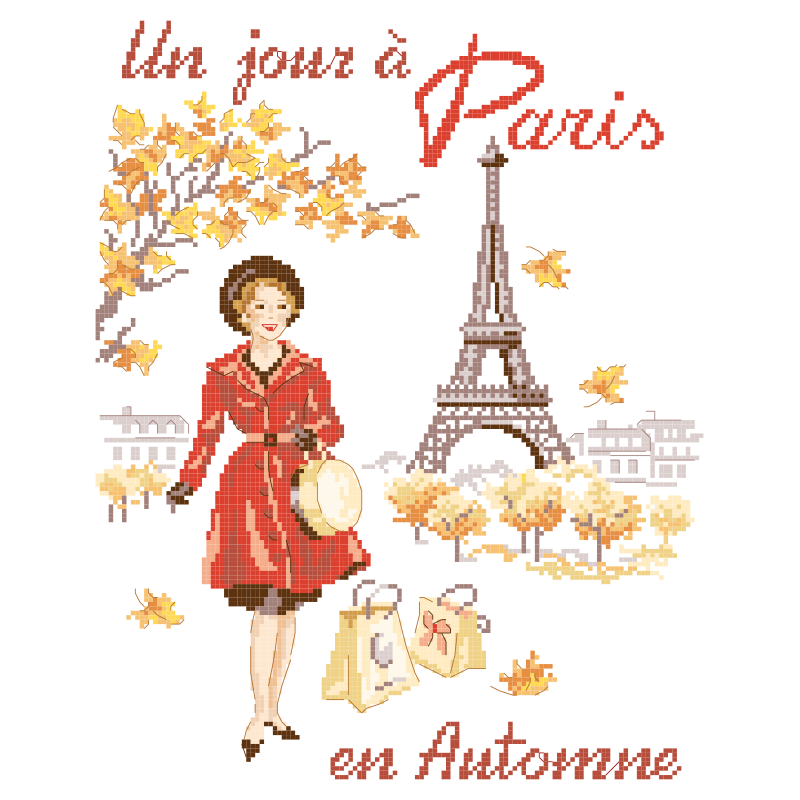 Aïda «Un jour à Paris en Automne» Tea towel