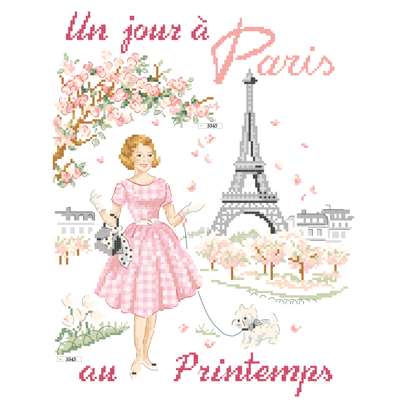 Lin : Torchon «Un jour à Paris au Printemps»