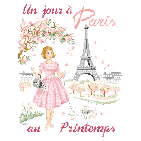 Linen « Un jour à Paris au Printemps » Tea towel