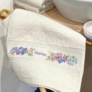 Aïda : Serviette Invité en éponge « Myosotis »