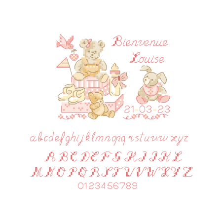 Aïda «Bienvenue baby» Frame-Pink version