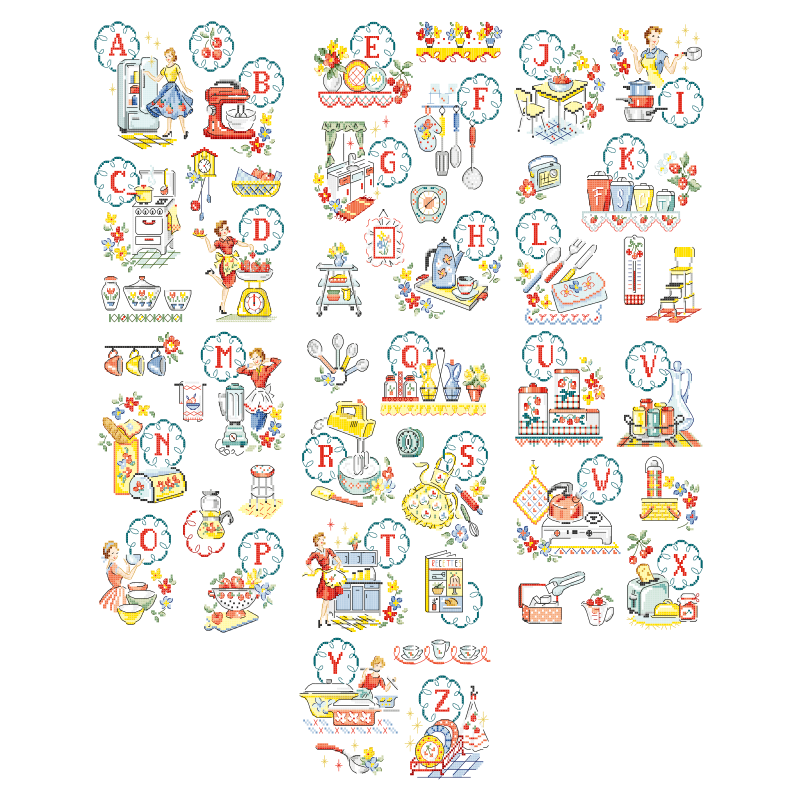 «Vintage Kitchen» Alphabet chart