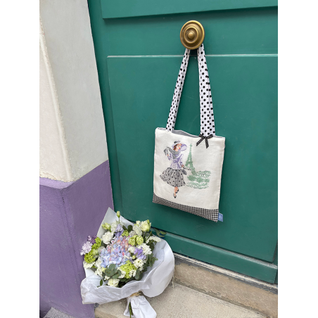 Linen « Balade parisienne » bag