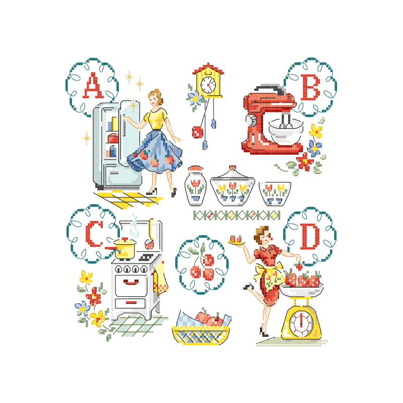 «Vintage Kitchen» Alphabet chart