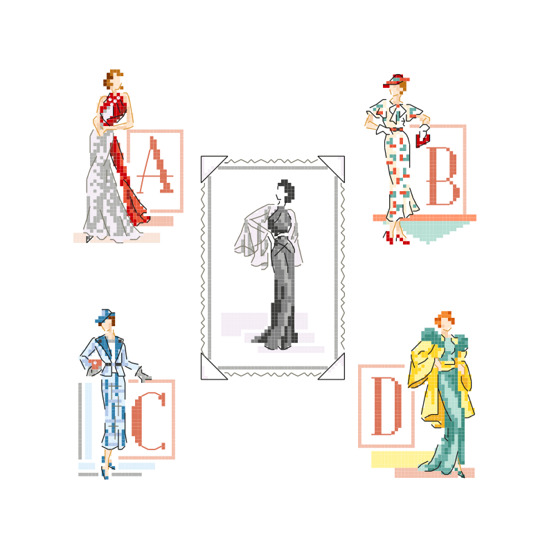 «Années Glamour» Alphabet Chart