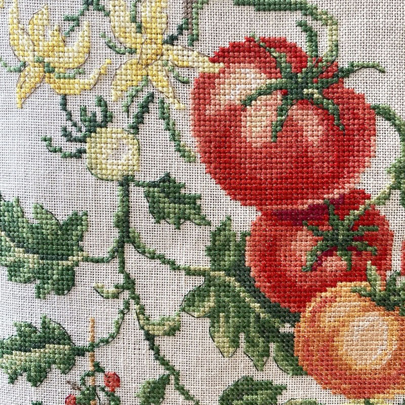 Linen «Tomates» Study (maxi pattern)
