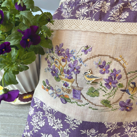 Linen «Tendres Violettes» Drawstring pouch Linen «Tendres Violettes» Drawstring pouch