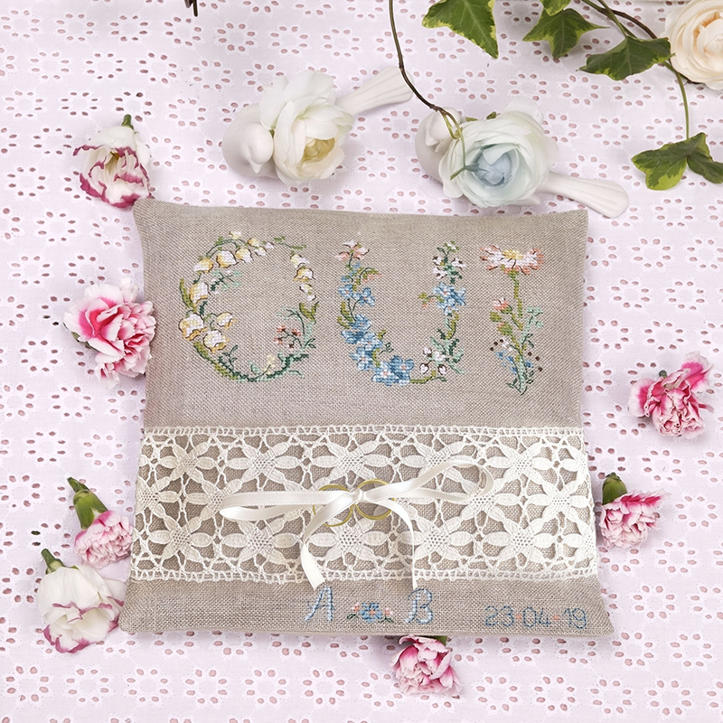 Lin : Coussin d’alliances « Oui »